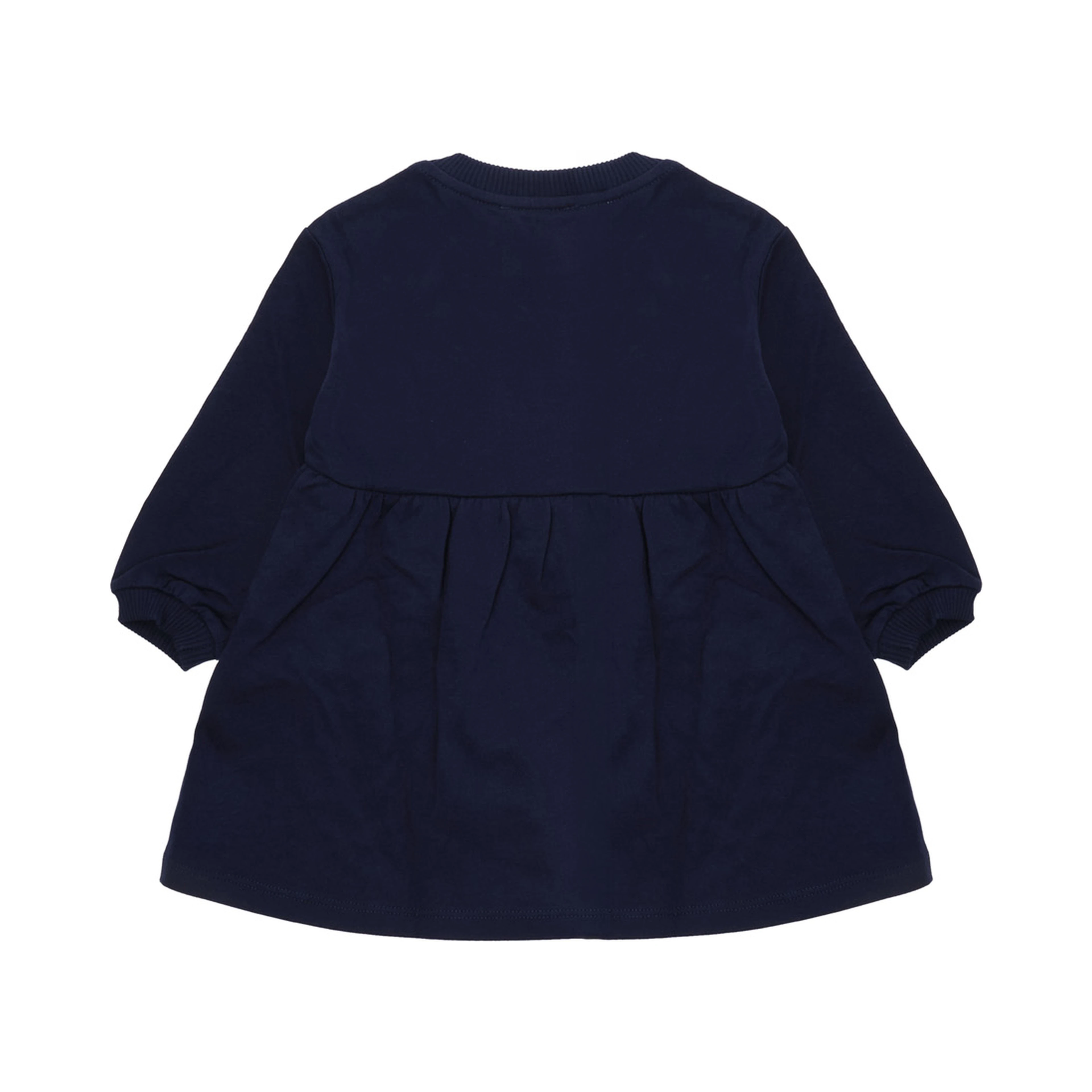 blue Long-sleeved dress with logo on the front in cotton for Girl