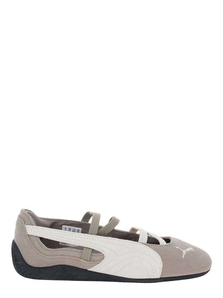 Speedcat Beige Ballet Flats with side logo in Tech Fabric for women