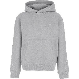 Grey Hooded sweatshirt with logo lettering usl front in cotton man
