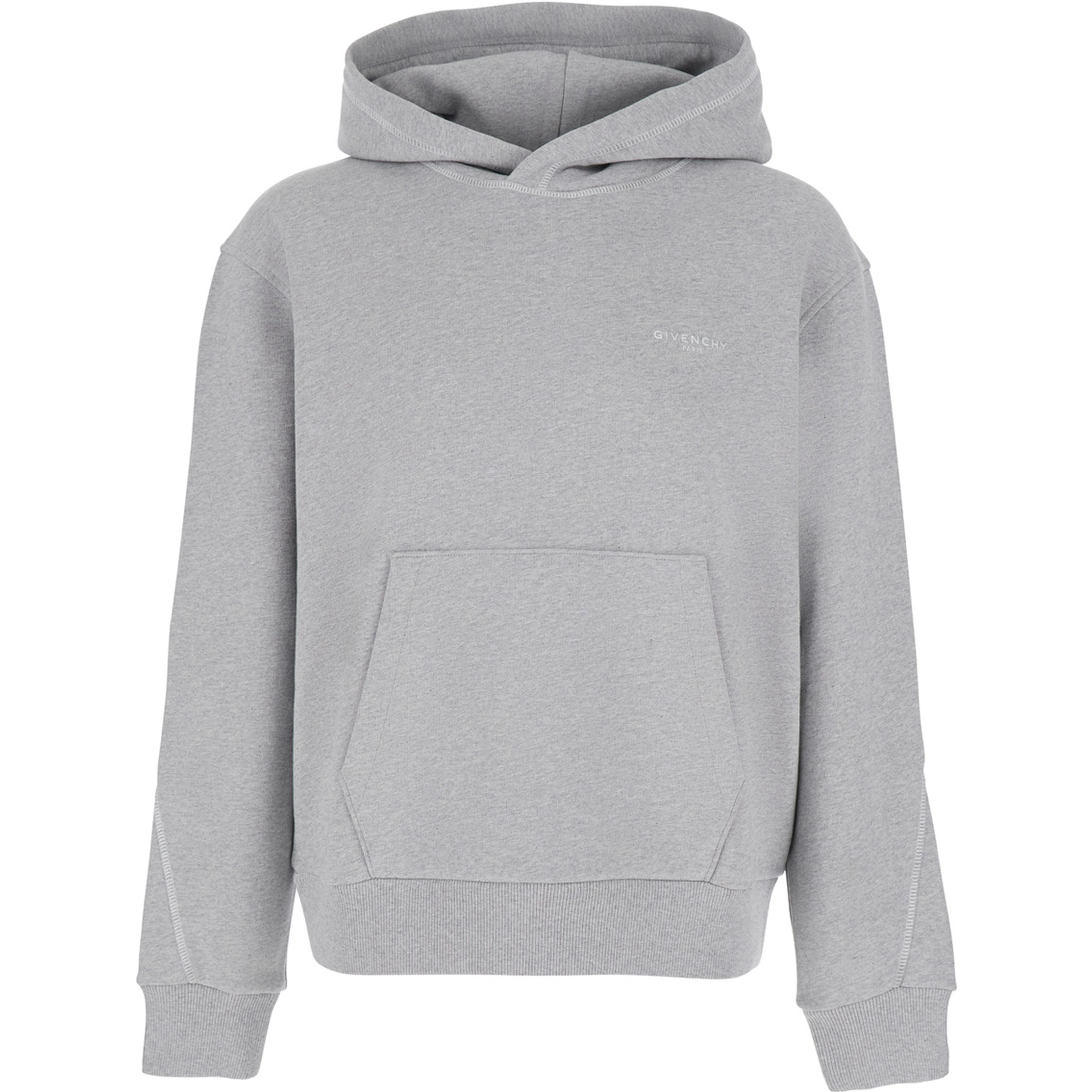 Grey Hooded sweatshirt with logo lettering usl front in cotton man