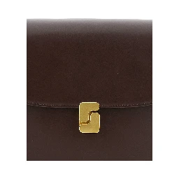 BELLISSIMA MAXI is a brown leather crossbody bag with elegant and unisex details