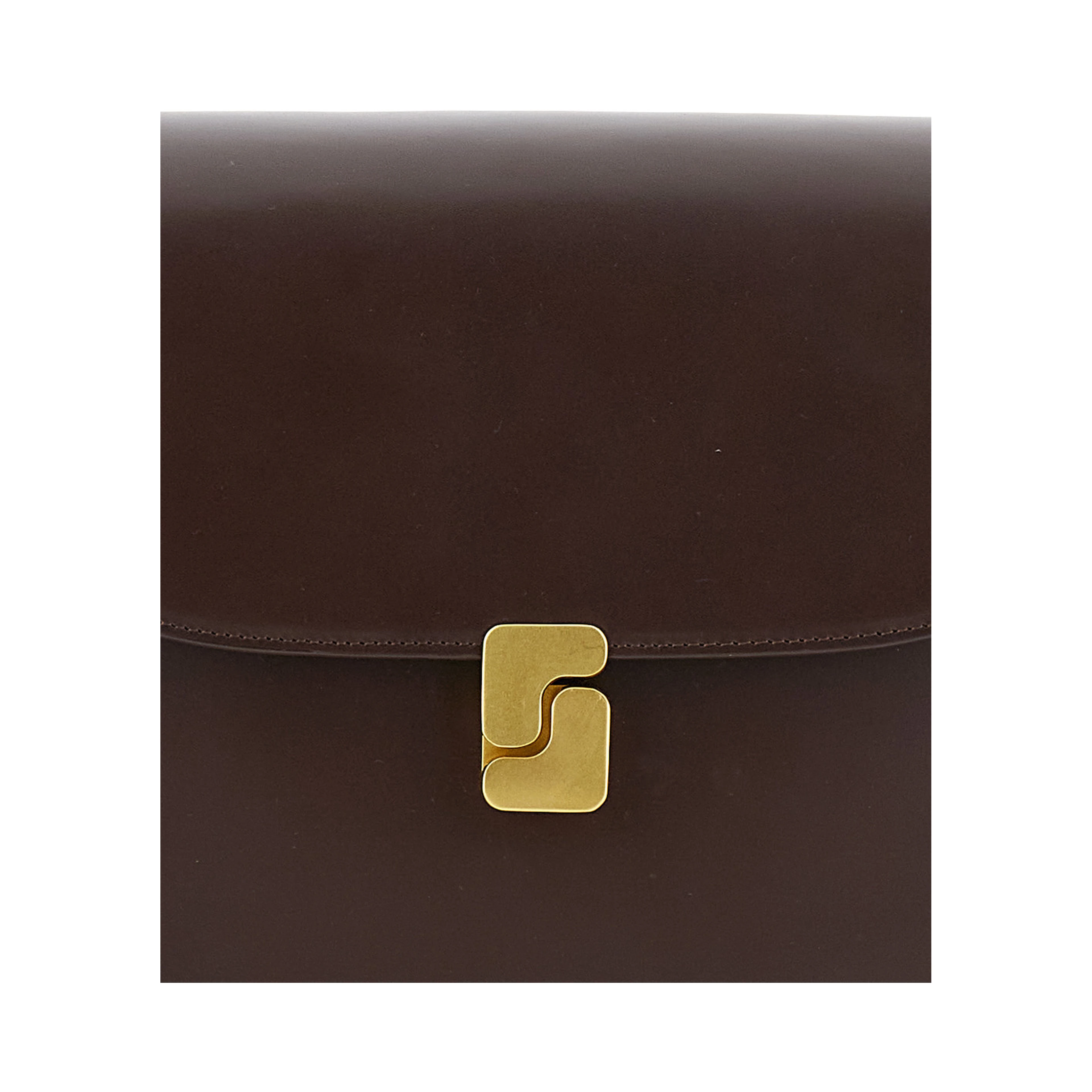 BELLISSIMA MAXI is a brown leather crossbody bag with elegant and unisex details
