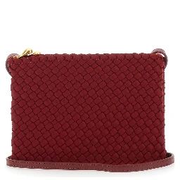 Soho Red Medium Crossbody Bag with Adjustable and Removable Strap and Intreccio Motif in Eco-leather for Women