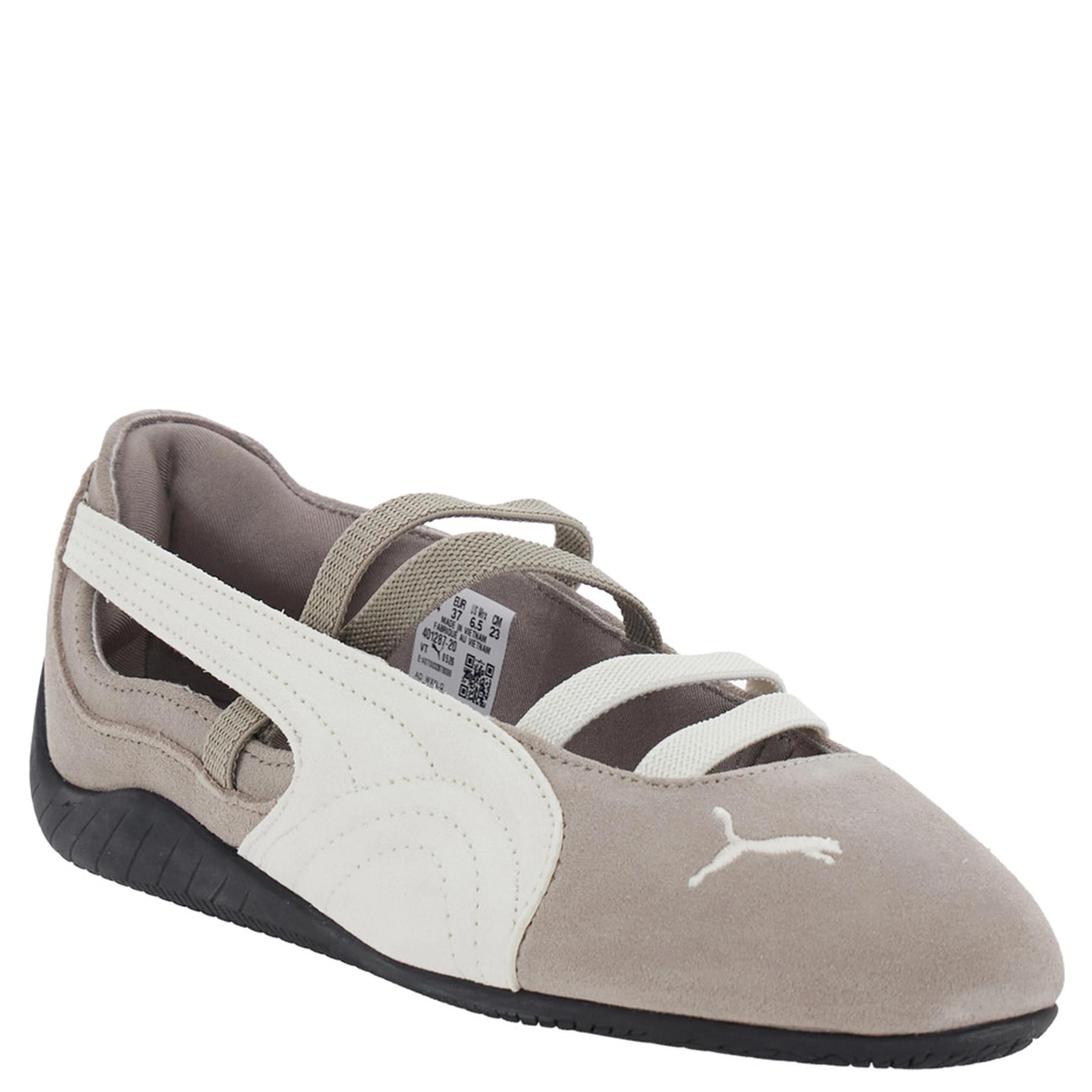 Speedcat Beige Ballet Flats with side logo in Tech Fabric for women