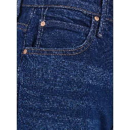 The Kick It Jeans Blue Jeans with Flared Leg and Logo Patch on the Back in Denim for Women