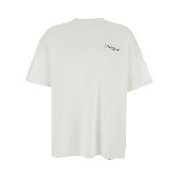 T-shirt OWNERS CLUB SCRIPT with logo and short sleeves in white cotton unisex