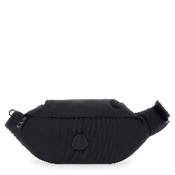 Fanny Pack Durance with Logo Patch on the Front and Adjustable Strap in Black Tech Fabric for Men