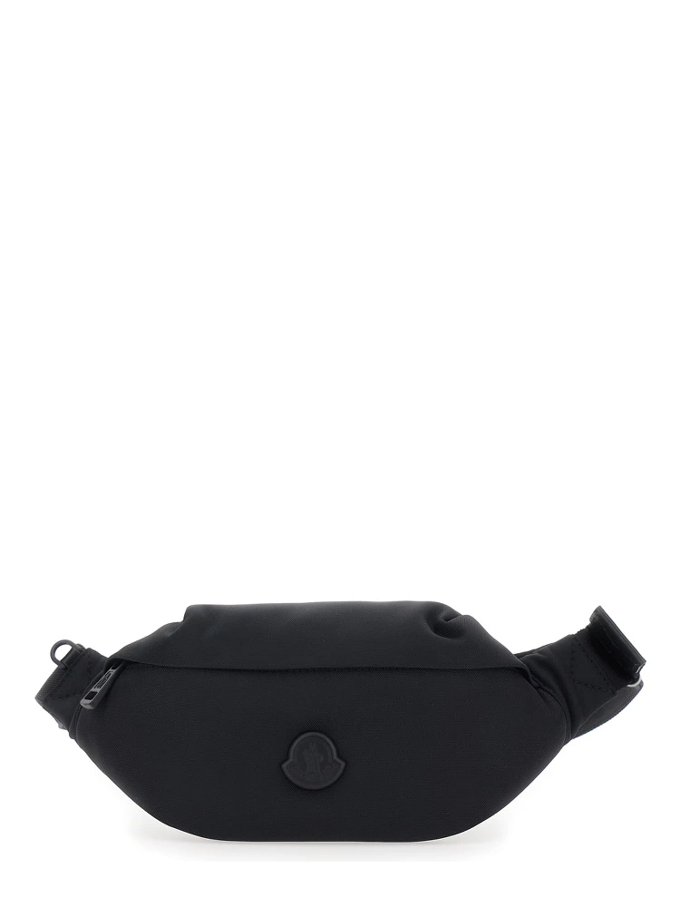 Fanny Pack Durance with Logo Patch on the Front and Adjustable Strap in Black Tech Fabric for Men