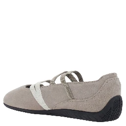 Speedcat Beige Ballet Flats with side logo in Tech Fabric for women