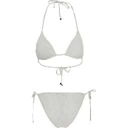 white Bikini with embroidered design and DG logo in Tech Fabric Woman