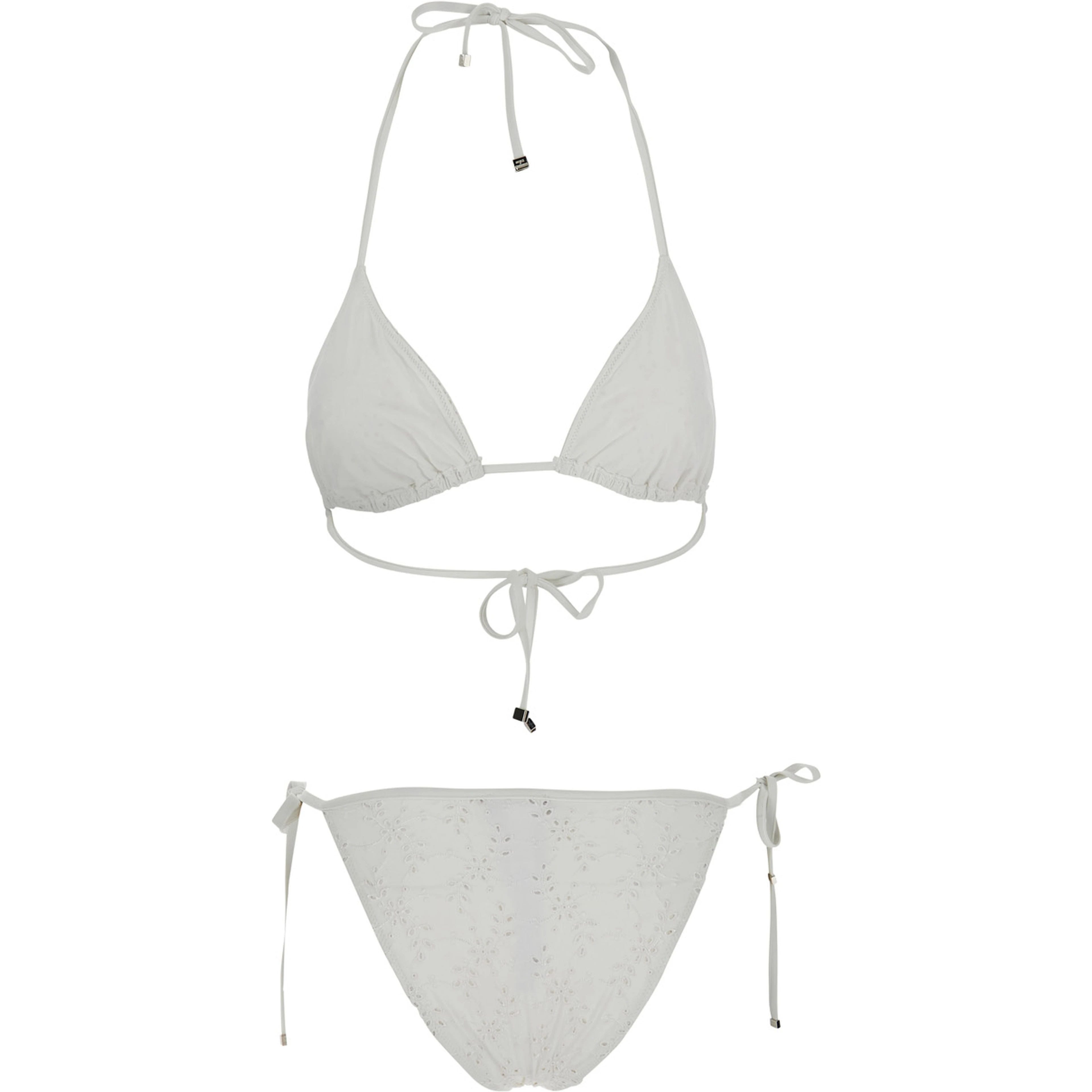 white Bikini with embroidered design and DG logo in Tech Fabric Woman