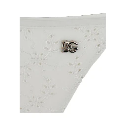 white Bikini with embroidered design and DG logo in Tech Fabric Woman