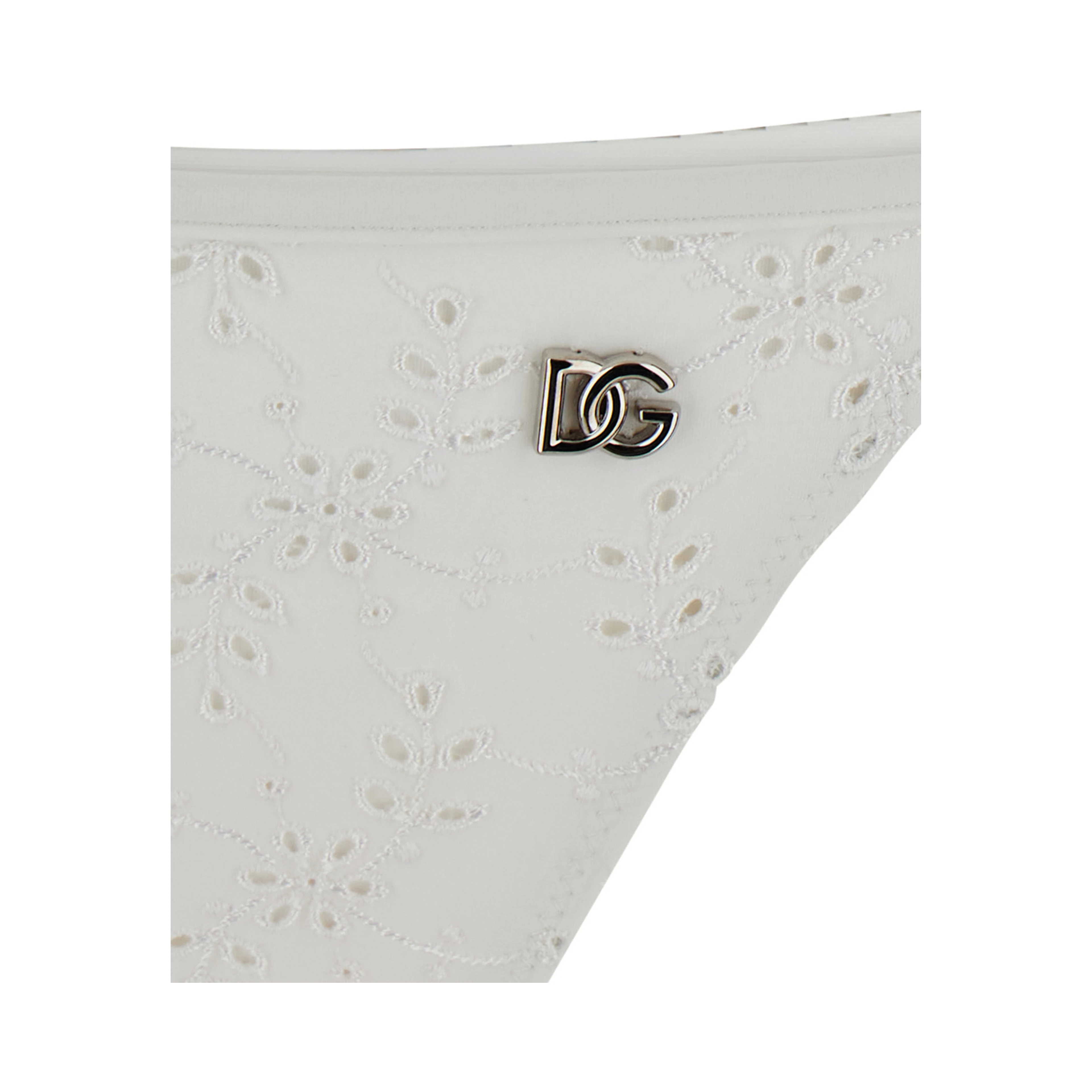 white Bikini with embroidered design and DG logo in Tech Fabric Woman