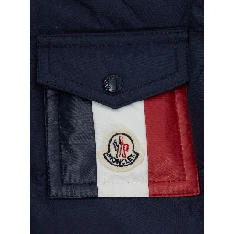 Blue Cardigan with zip and pocket with logo on the front in cotton and fabric baby