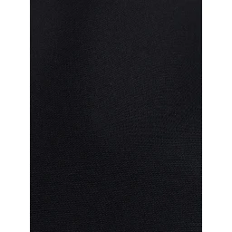 Black round-neck dress with flared design in silk and wool women