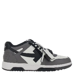 Sneaker Out Of Office Low Top with Logo Patch on the Tongue and Contrast Stitching in Gray Leather for Men