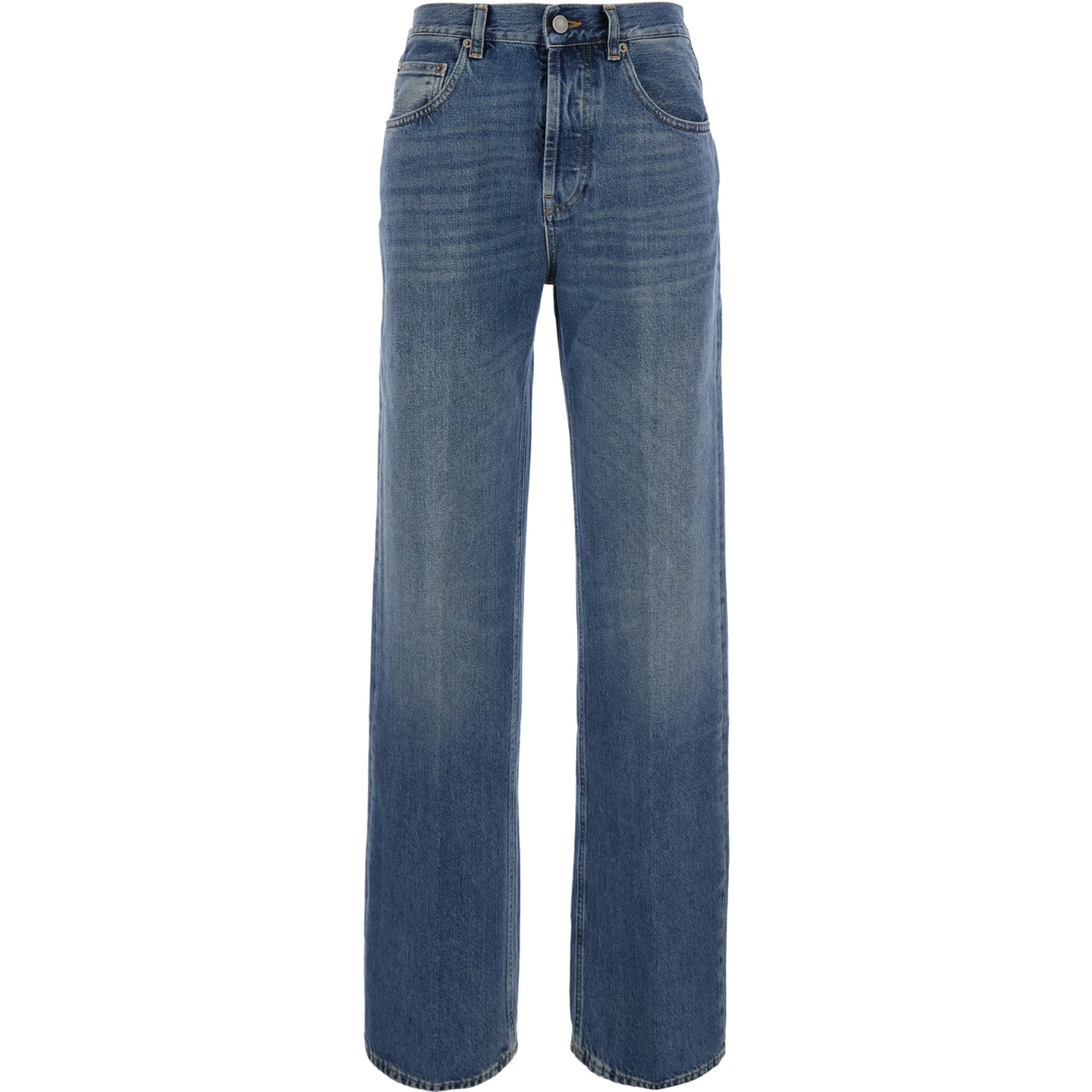BERYL blue Jeans with logo patch on the back in cotton for women
