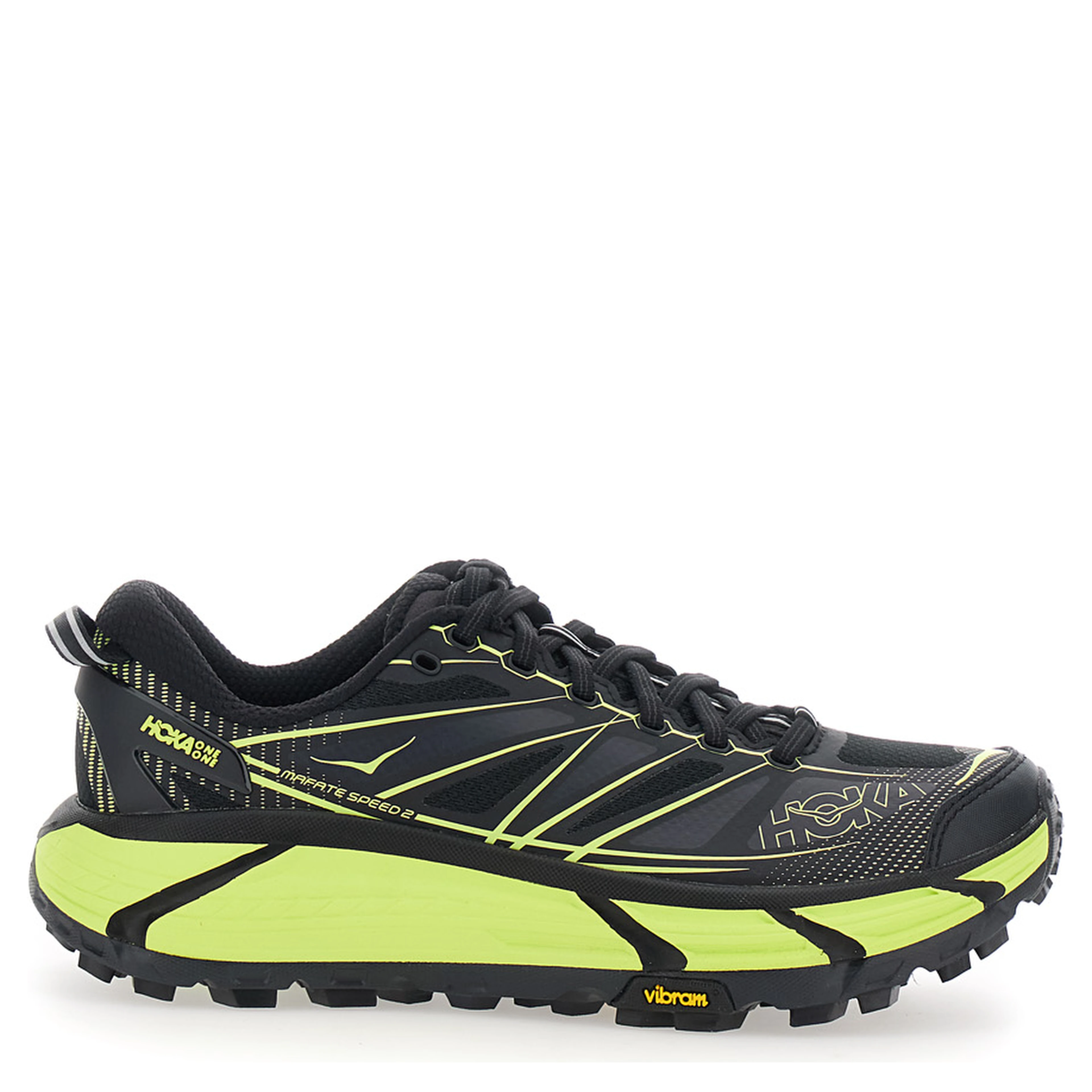 Mafate Speed 2 Black Low Top Sneakers with Mesh Inserts in Tech Fabric Unisex