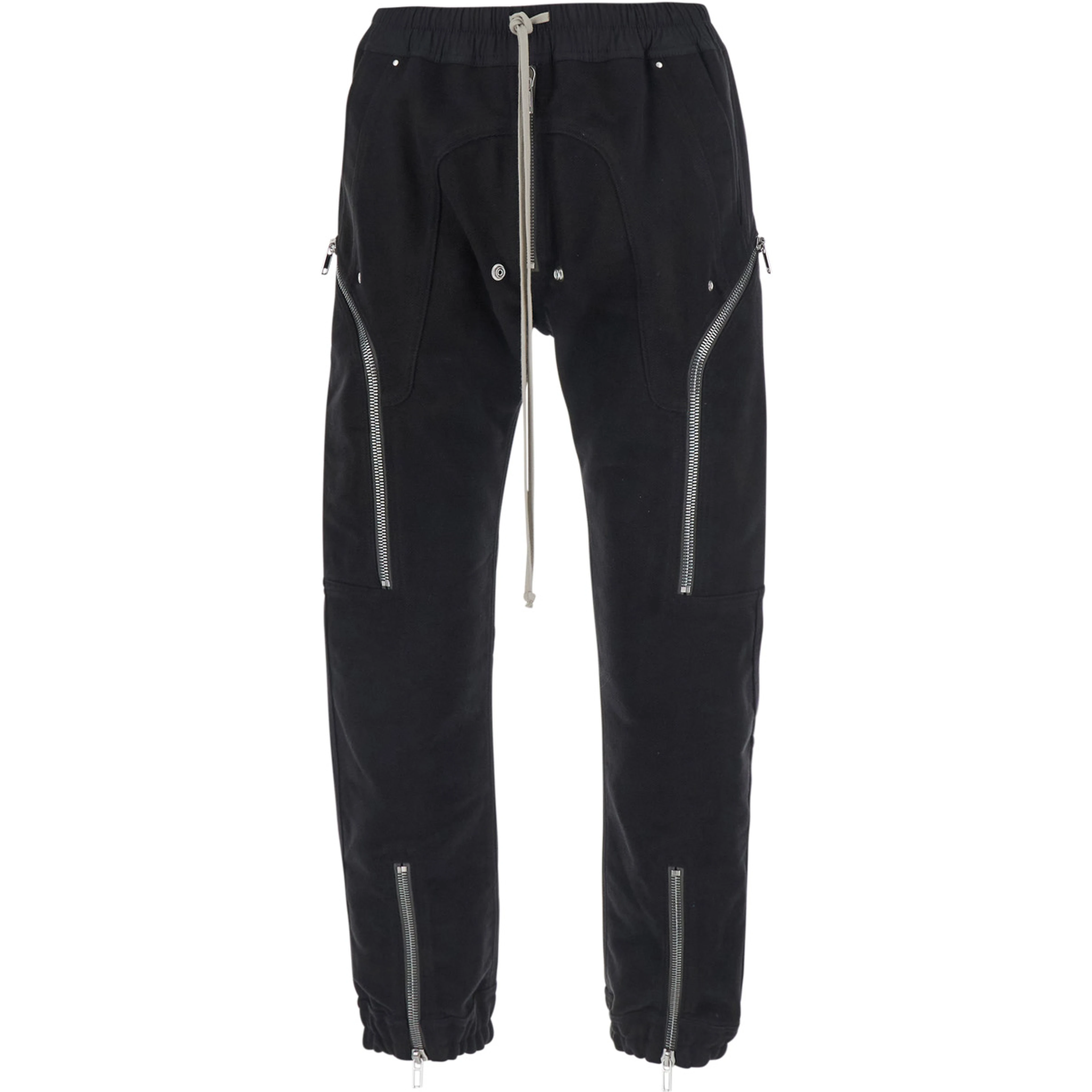 Heizer black Pants with side zip cargo pockets in cotton for men