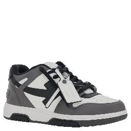 Sneaker Out Of Office Low Top with Logo Patch on the Tongue and Contrast Stitching in Gray Leather for Men
