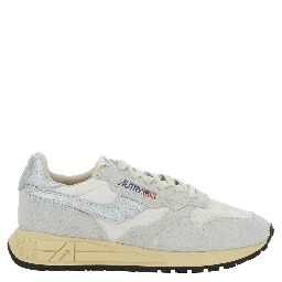Sneaker Reelwind Low Top with Logo Patch on Tongue and Side in Leather Blend Gray Women