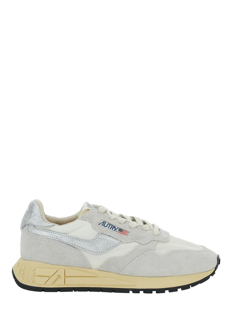 Sneaker Reelwind Low Top with Logo Patch on Tongue and Side in Leather Blend Gray Women