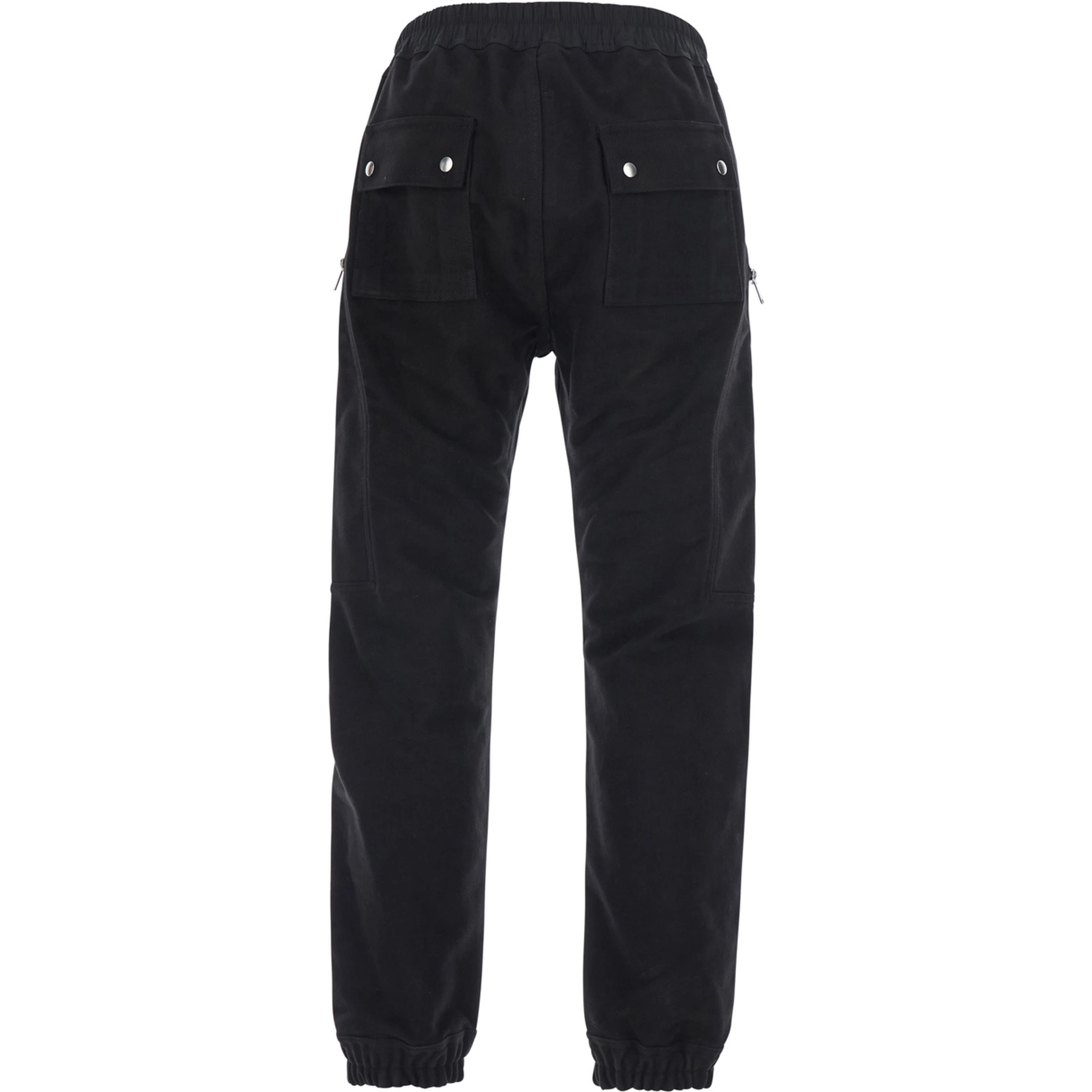 Heizer black Pants with side zip cargo pockets in cotton for men