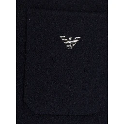 HK CASPSULE jacket with high collar and long sleeves in Tech Fabric blue men