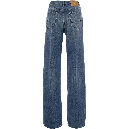 BERYL blue Jeans with logo patch on the back in cotton for women