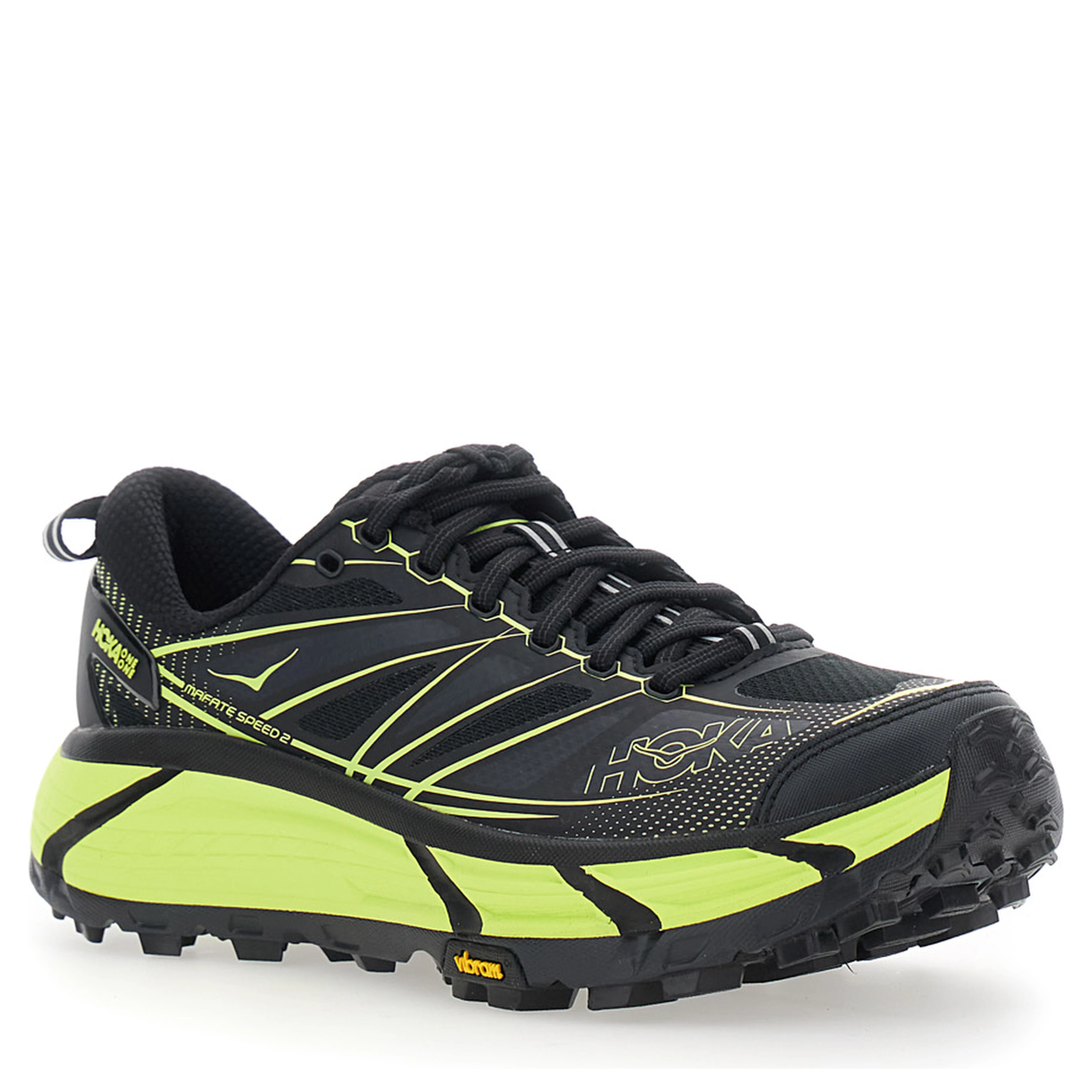 Mafate Speed 2 Black Low Top Sneakers with Mesh Inserts in Tech Fabric Unisex