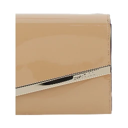 EMMIE PATCH LIGHT GOLD Clutch with leather details and studs Beige Woman