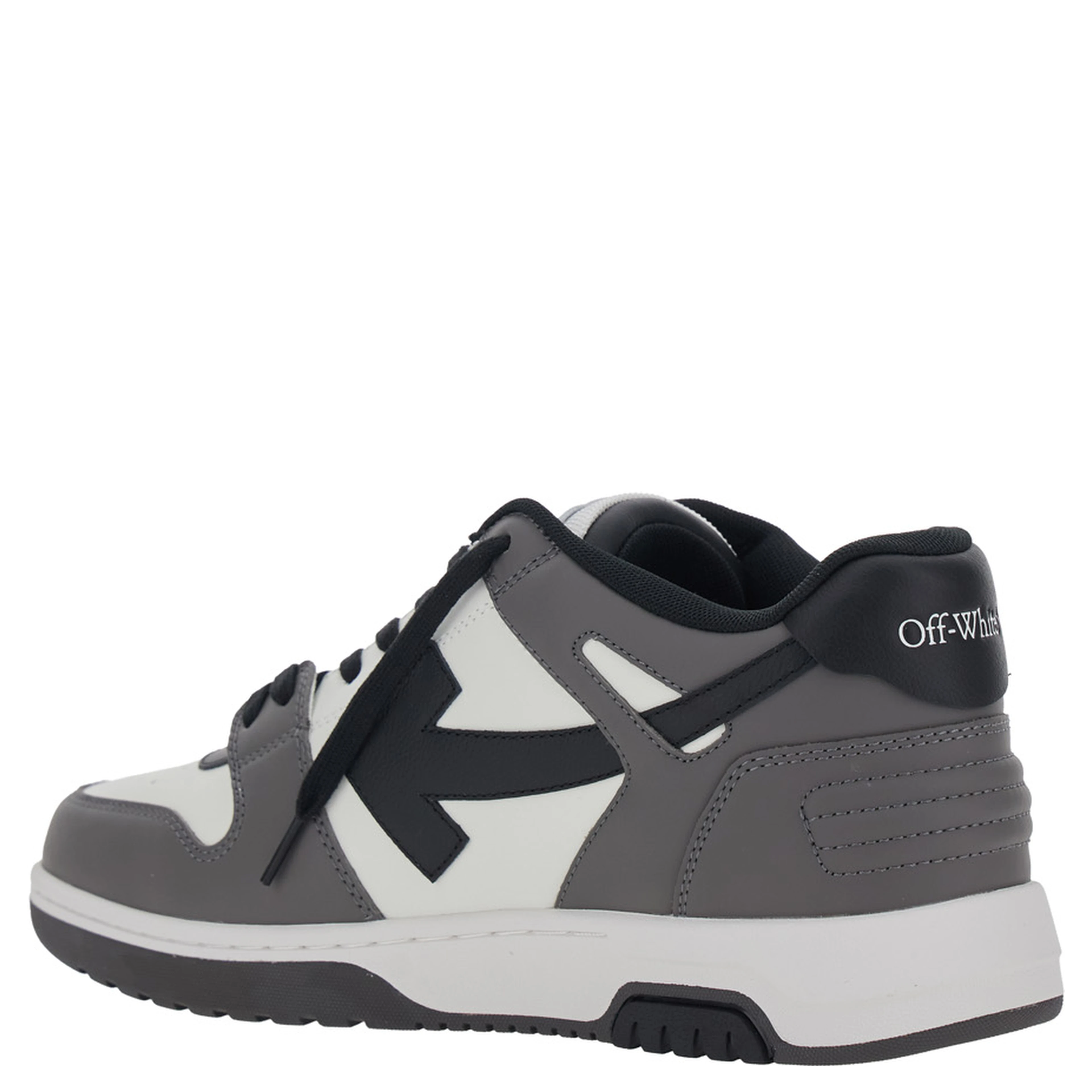 Sneaker Out Of Office Low Top with Logo Patch on the Tongue and Contrast Stitching in Gray Leather for Men