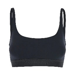 Top Bralette Brj016jex166l with Wide Neckline and Logo Lettering on the Front in Black Stretch Modal for Women