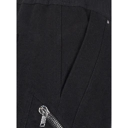 Heizer black Pants with side zip cargo pockets in cotton for men