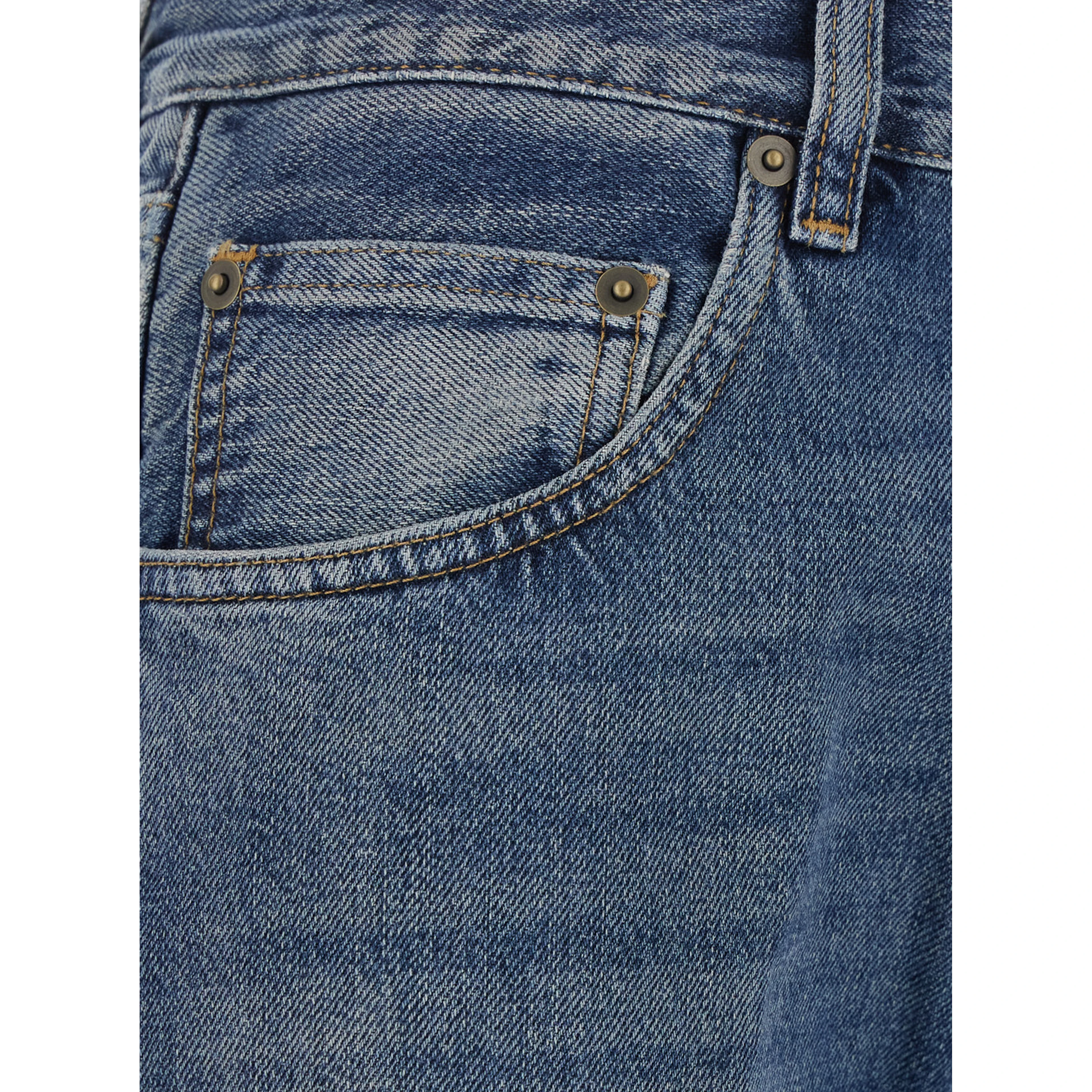 BERYL blue Jeans with logo patch on the back in cotton for women