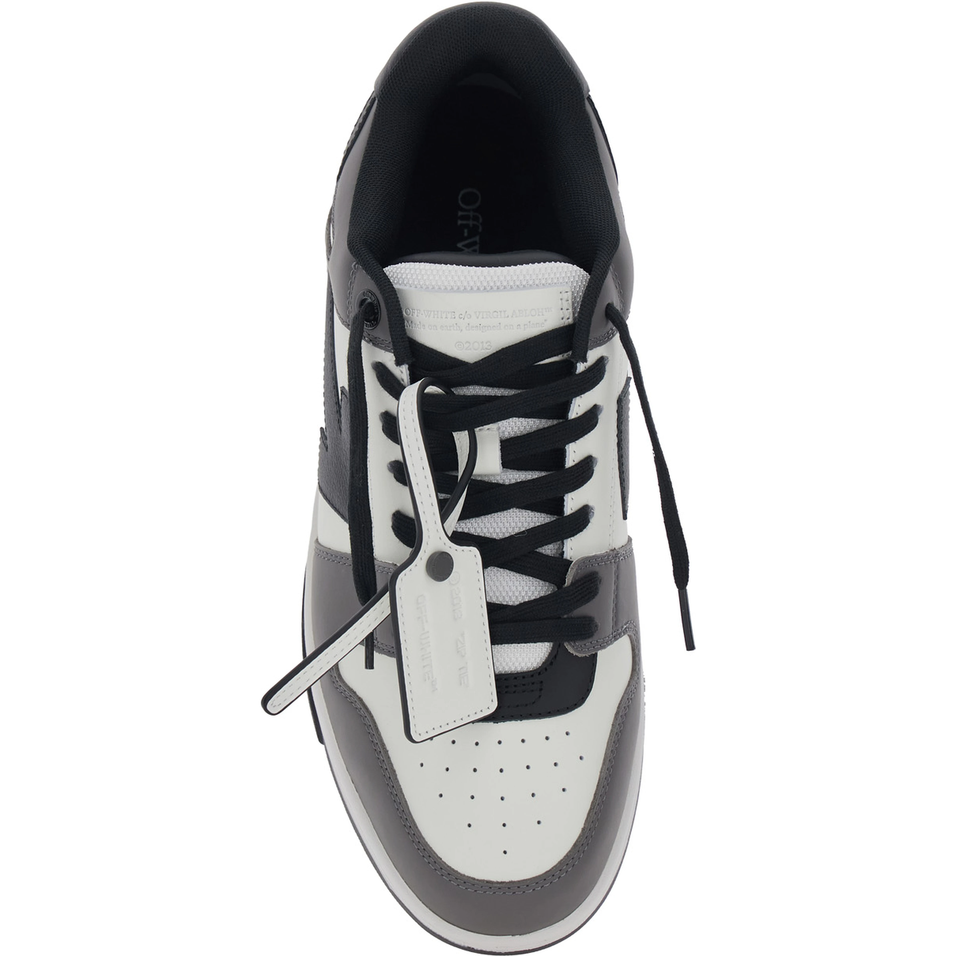 Sneaker Out Of Office Low Top with Logo Patch on the Tongue and Contrast Stitching in Gray Leather for Men