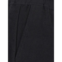Black Pants with elasticated waistband with oversized drawstring in Cotton for Men