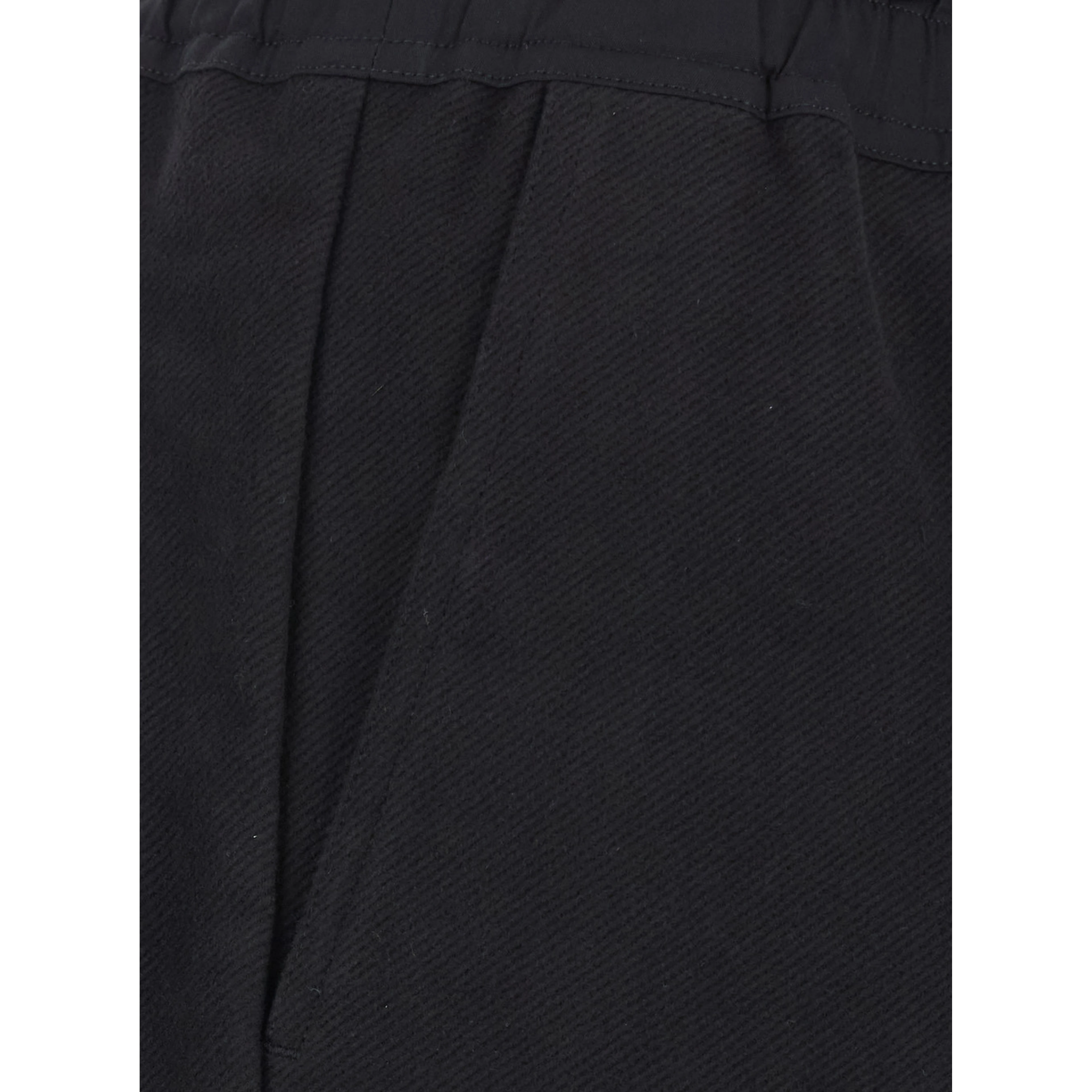 Black Pants with elasticated waistband with oversized drawstring in Cotton for Men