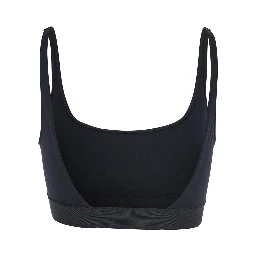 Top Bralette Brj016jex166l with Wide Neckline and Logo Lettering on the Front in Black Stretch Modal for Women