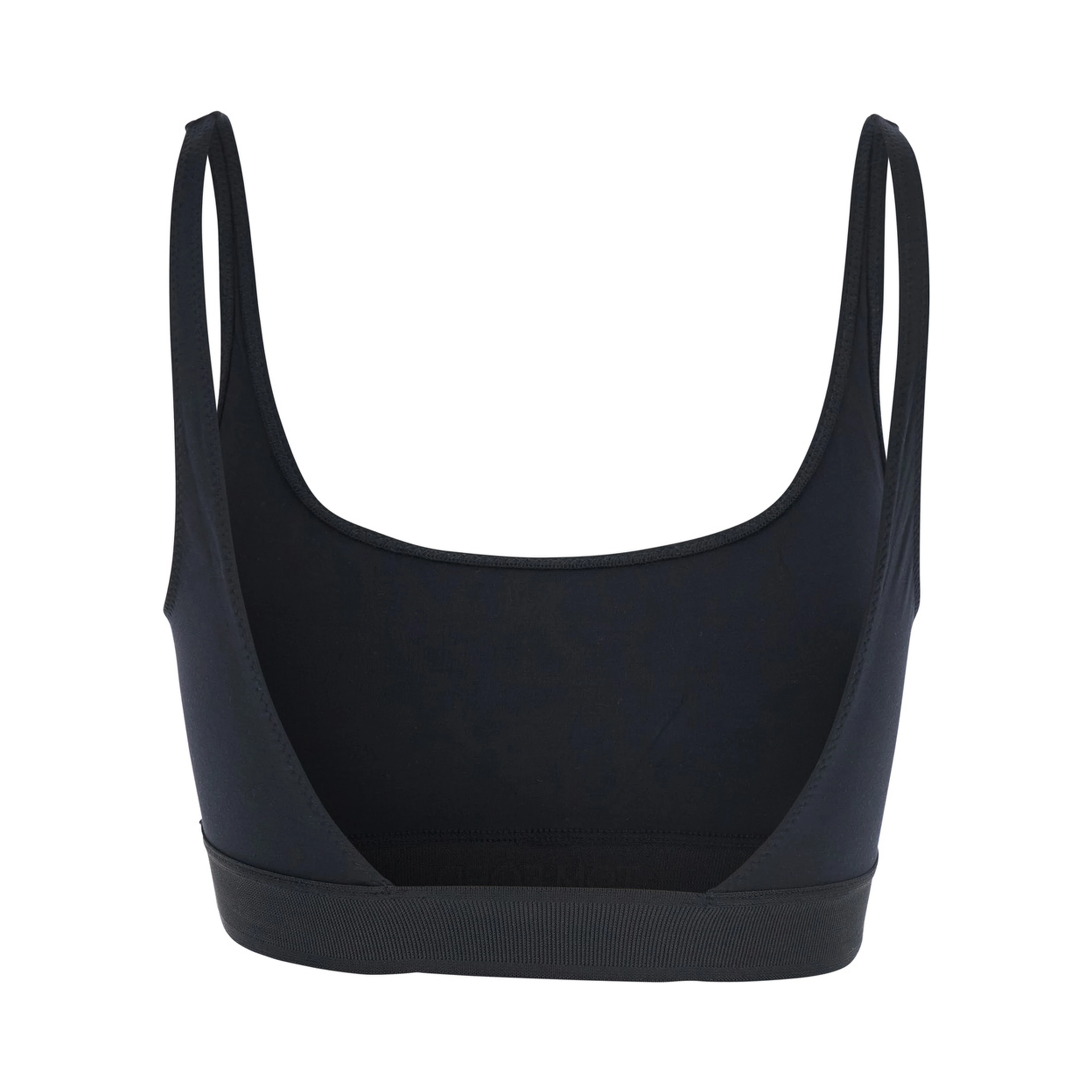 Top Bralette Brj016jex166l with Wide Neckline and Logo Lettering on the Front in Black Stretch Modal for Women