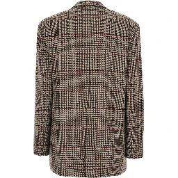Multicolor Single-breasted Jacket with Prince of Wales motif in wool blend for women
