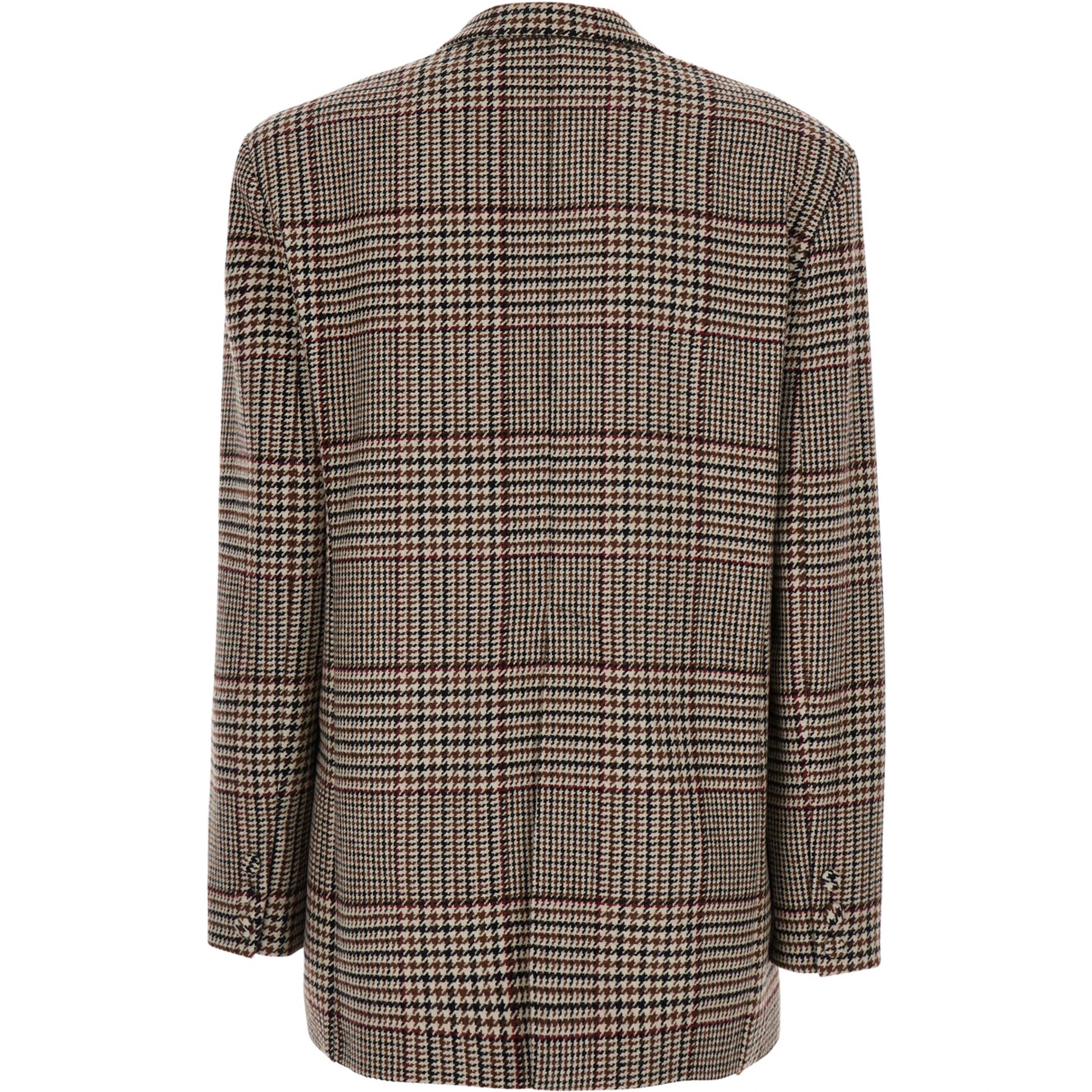Multicolor Single-breasted Jacket with Prince of Wales motif in wool blend for women