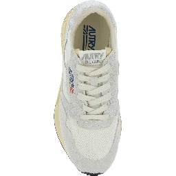 Sneaker Reelwind Low Top with Logo Patch on Tongue and Side in Leather Blend Gray Women