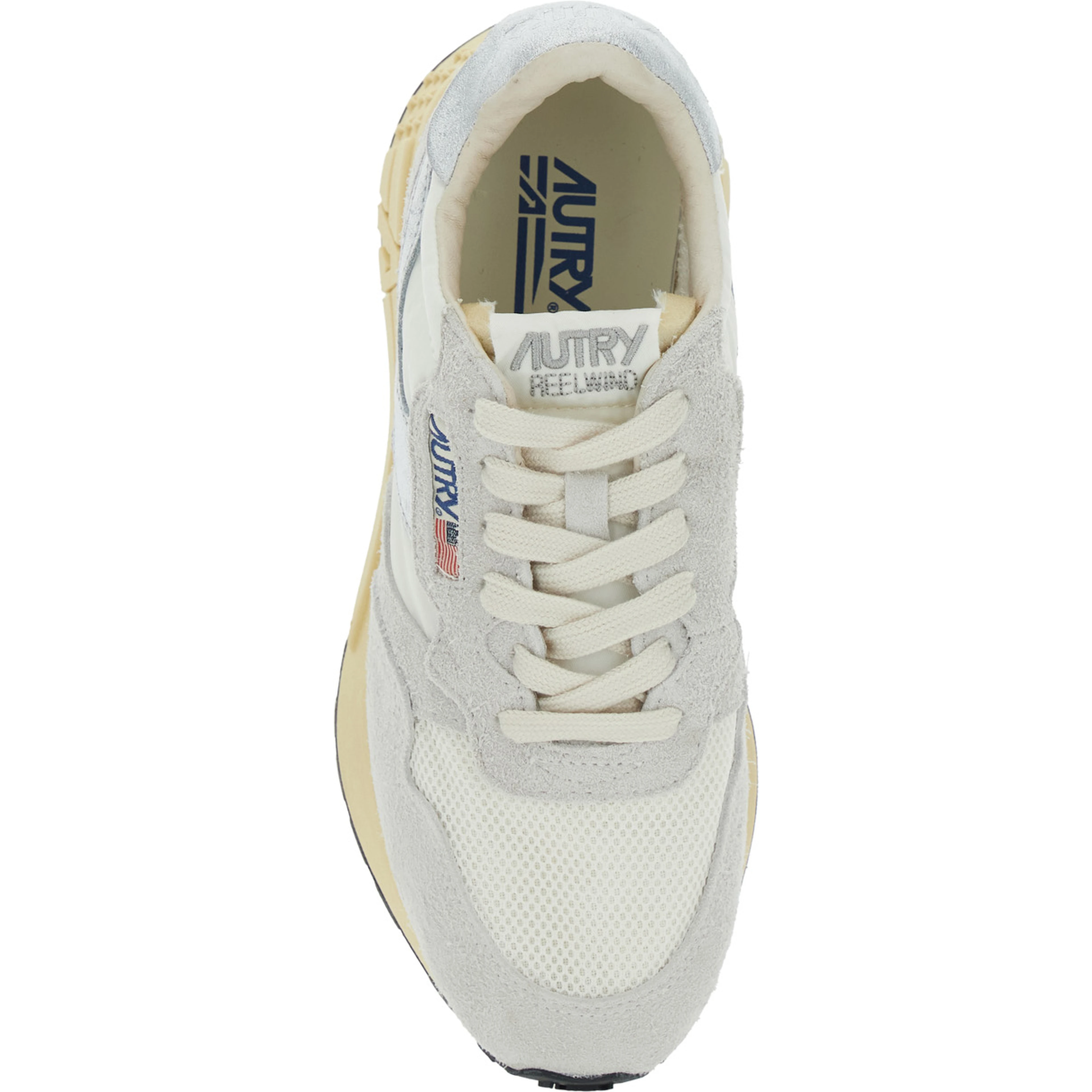 Sneaker Reelwind Low Top with Logo Patch on Tongue and Side in Leather Blend Gray Women