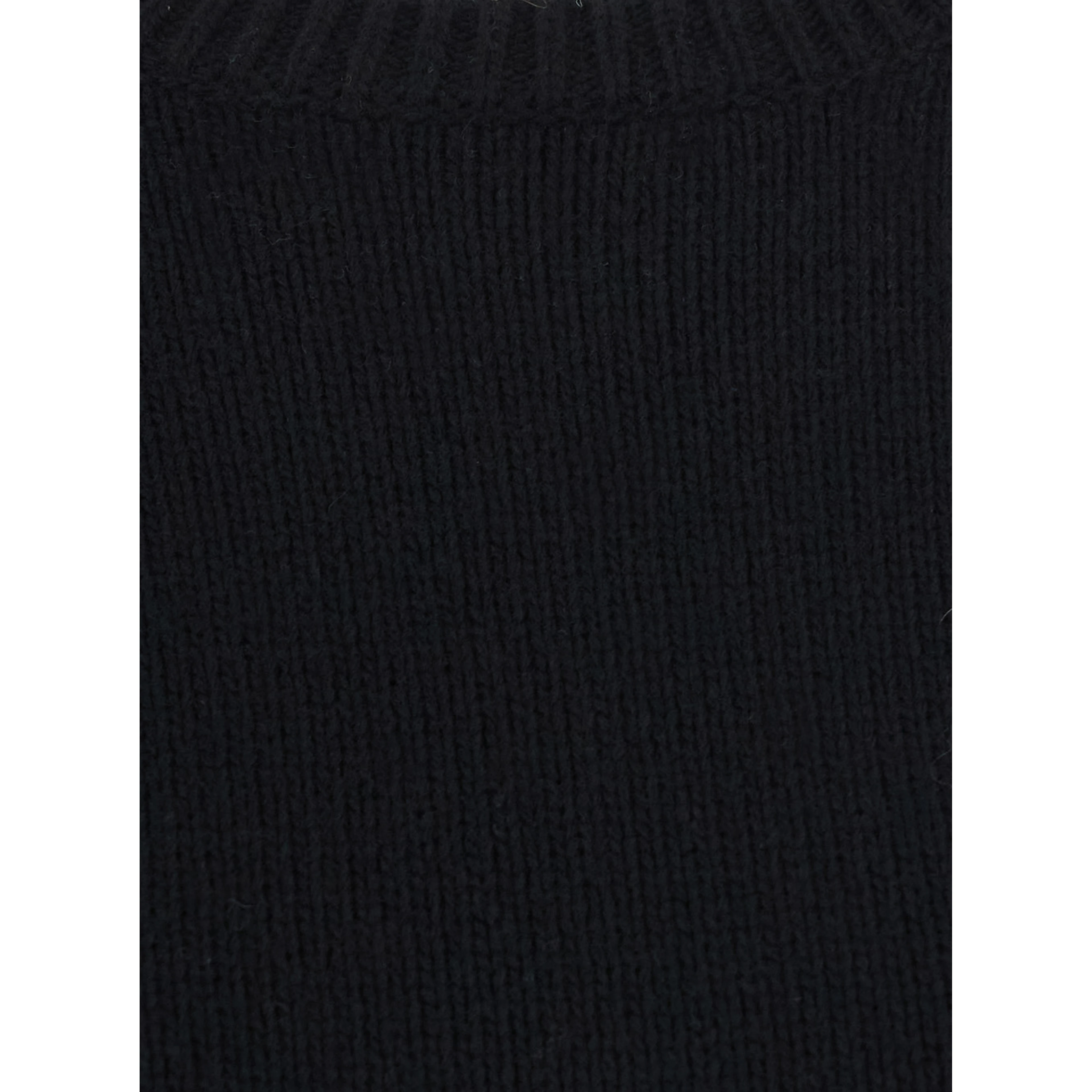 BlackCrew Neck Dress with Long Sleeves in Wool Blend for Women