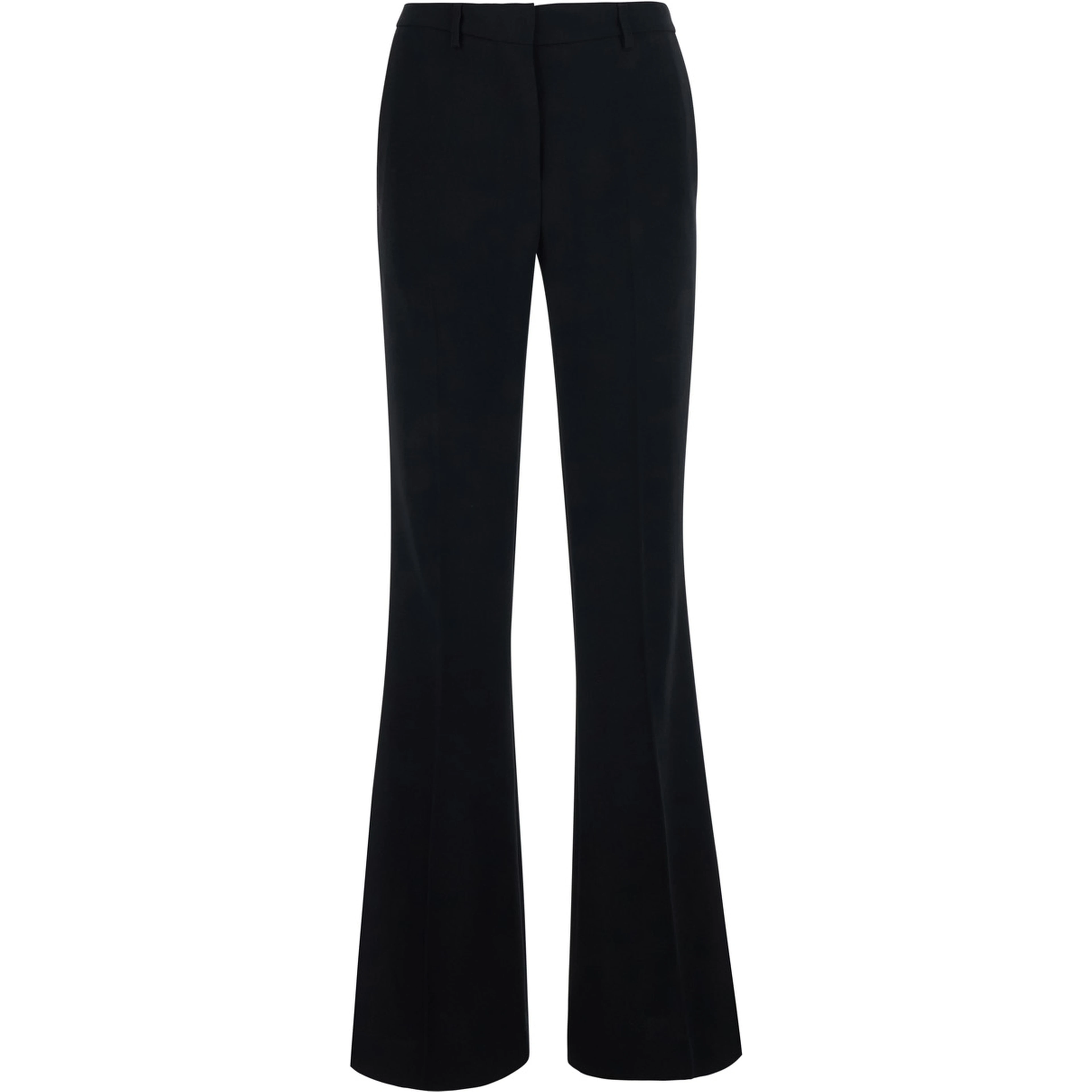 Black Pants with Flared Leg in Fabric for Women