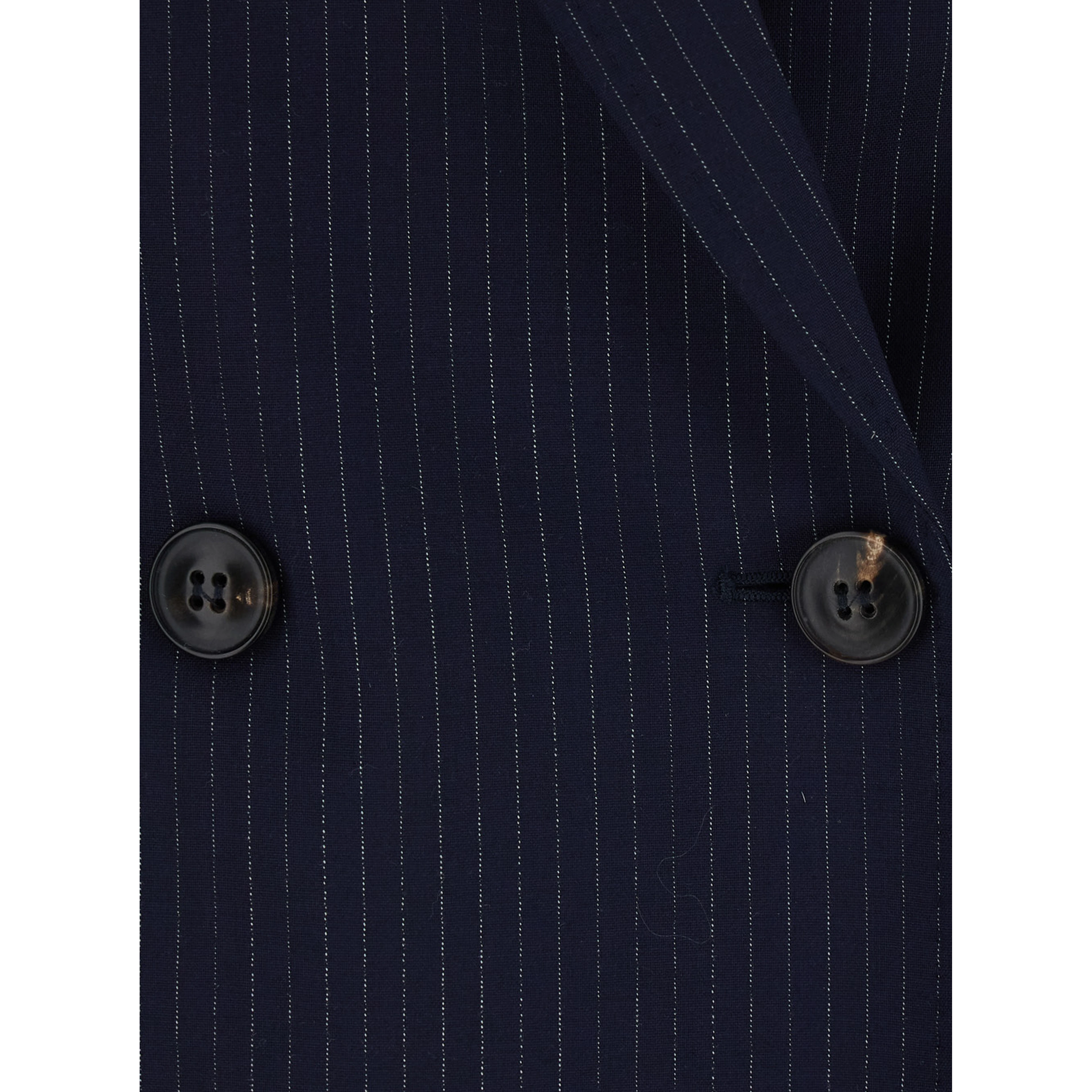 blue Double-breasted jackets with all-over stripe motif in wool for women