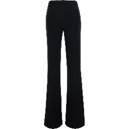 Black Pants with Flared Leg in Fabric for Women