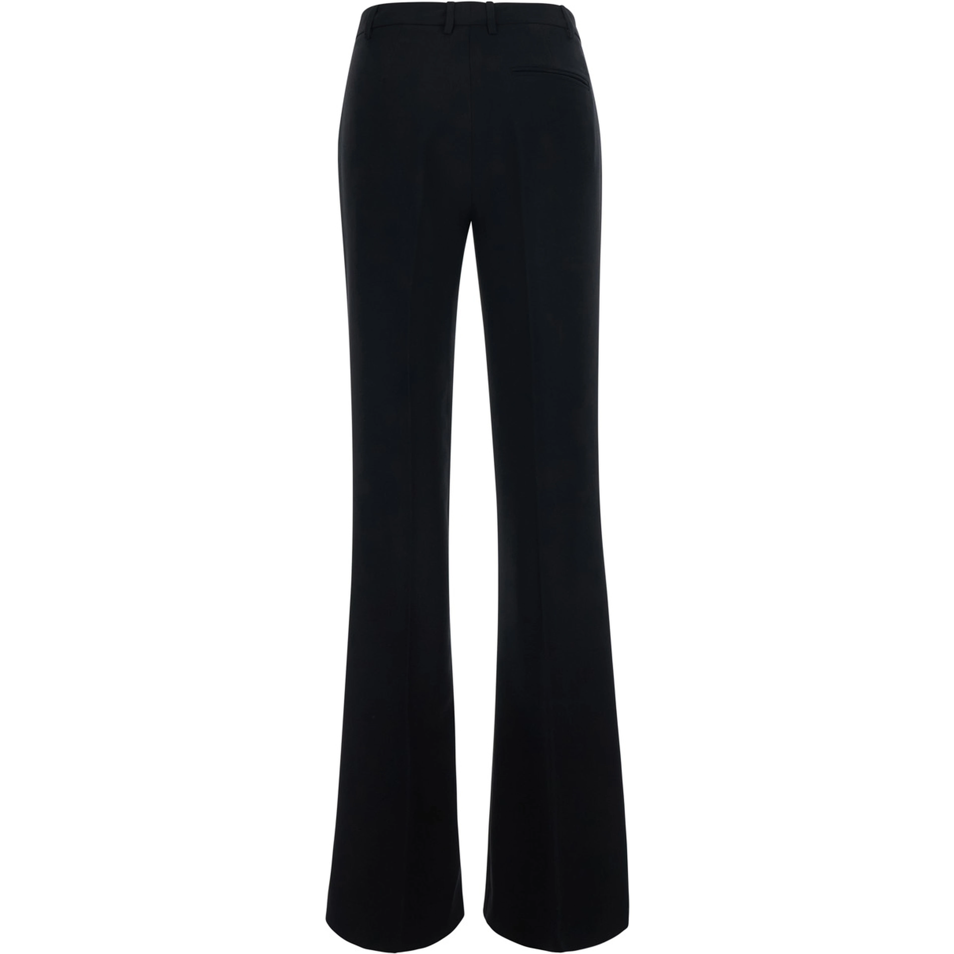 Black Pants with Flared Leg in Fabric for Women