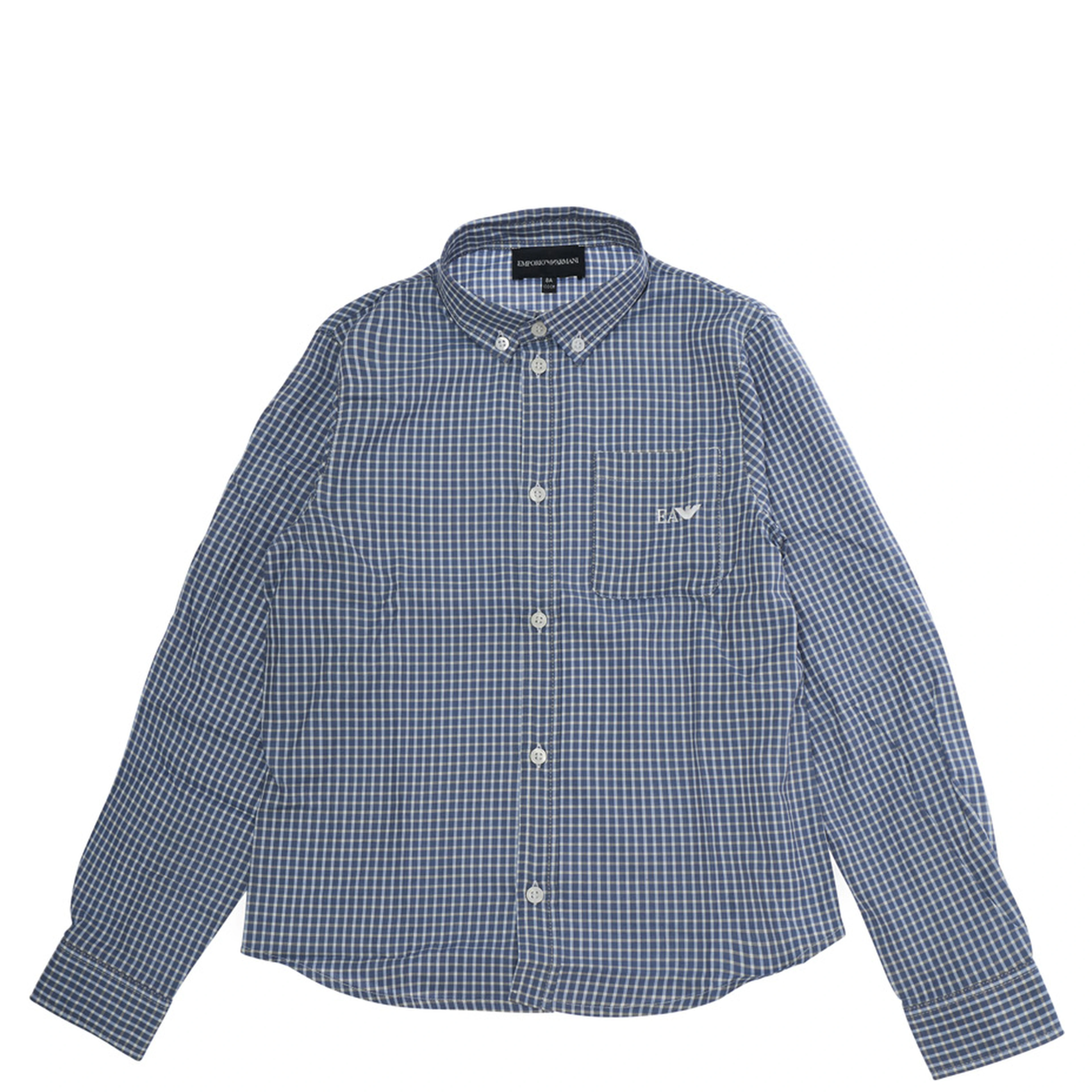 Shirt Emporio Armani Kids with elegant details in Tech Fabric blue for boy